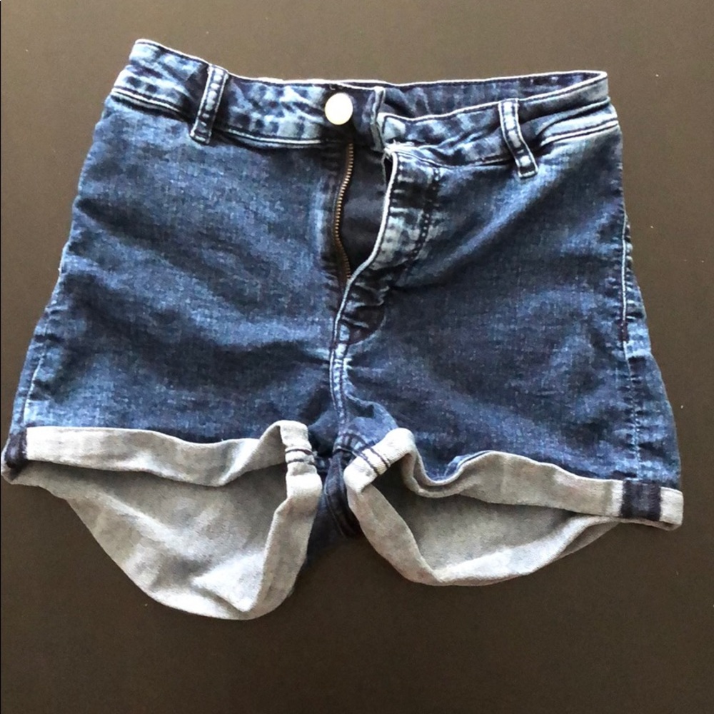 High waisted jean shorts